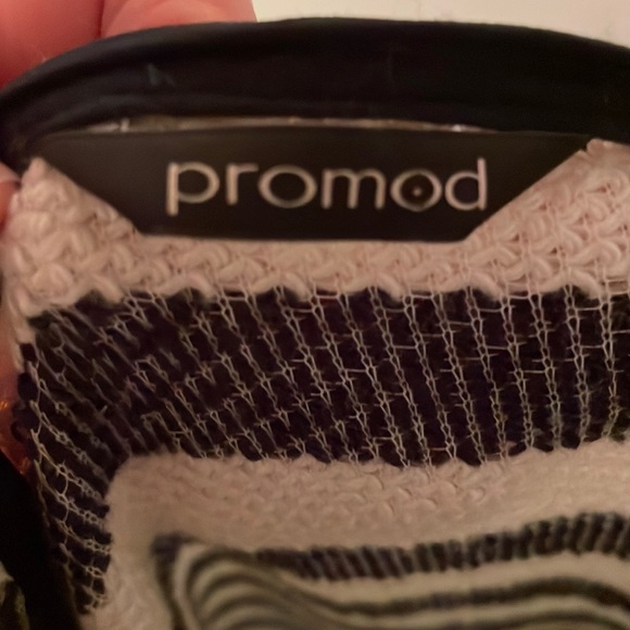 Promod blue and white striped knit cardigan jacket - size medium - Picture 4 of 4